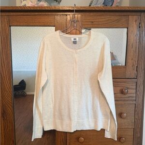 Old Navy Light Beige Button-Up Cardigan Size L